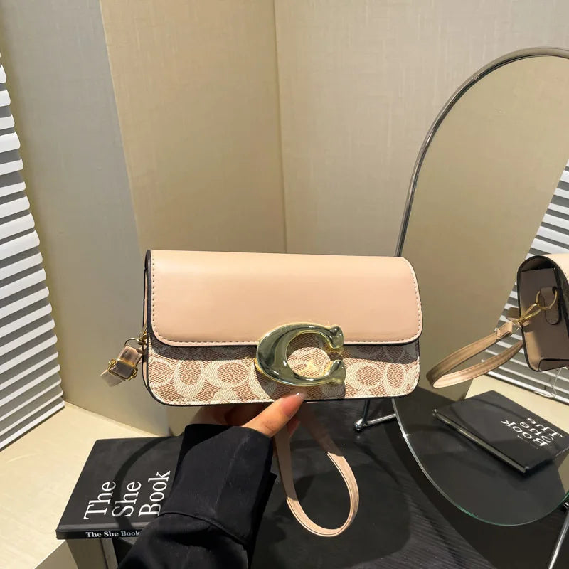 Borsa a tracolla vintage a fiori 2026, nuovo modello alla moda, borsa a conchiglia versatile