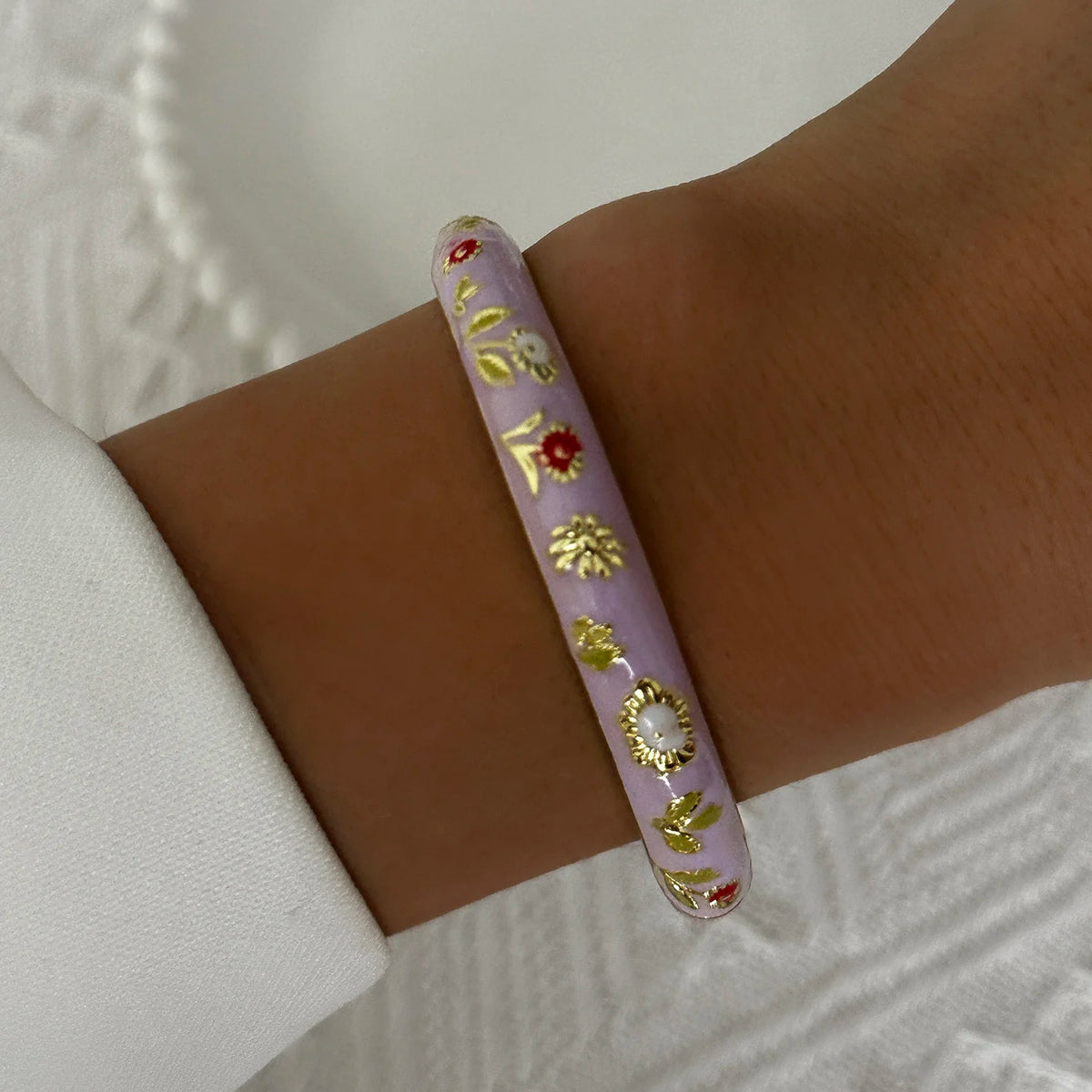 Enamel Flower Gold Bracelet
