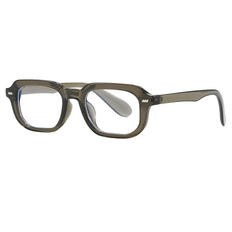 Lunettes anti-lumière bleue unisexe pour hommes et femmes, lunettes d'ordinateur rétro carrées avec rivets, monture transparente anti-lumière bleue