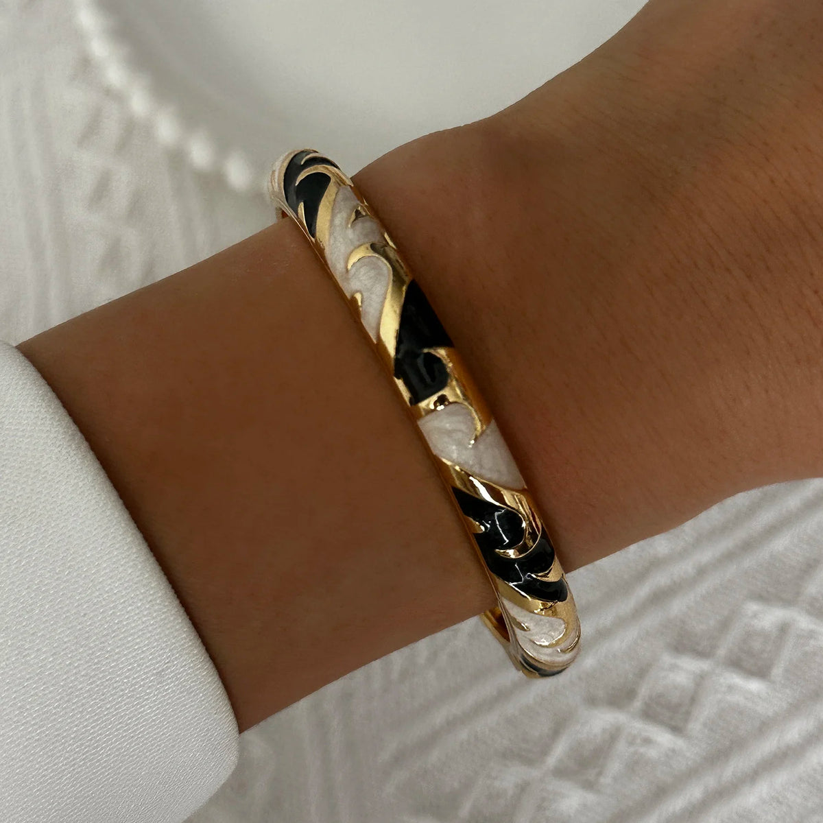 Enamel Flower Gold Bracelet