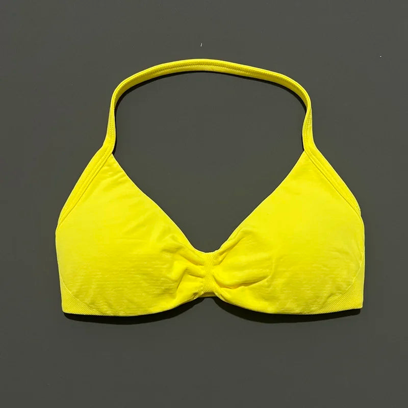 Soutien-gorge de sport dos nu à maintien élevé pour femme, haut de fitness sans couture, respirant, pour yoga, course et entraînement