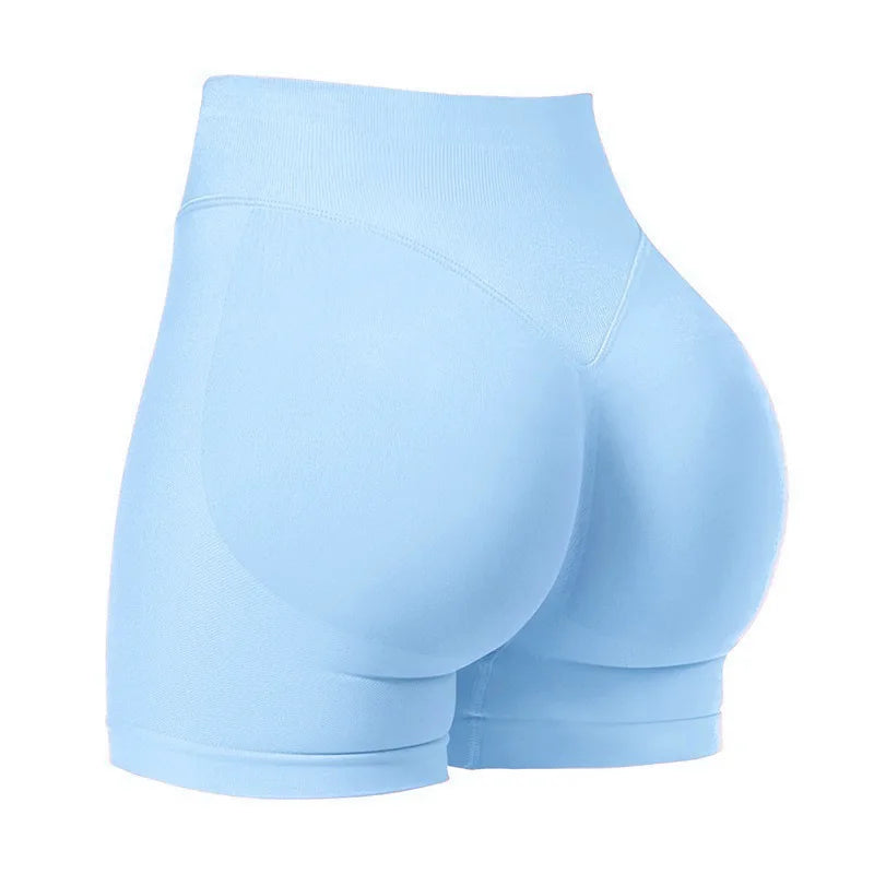 Pantaloncini da yoga a vita media con tre pannelli da donna, compressione moderata per controllo addominale e effetto push-up, pantaloncini sportivi sexy da 3 pollici per glutei a pesca