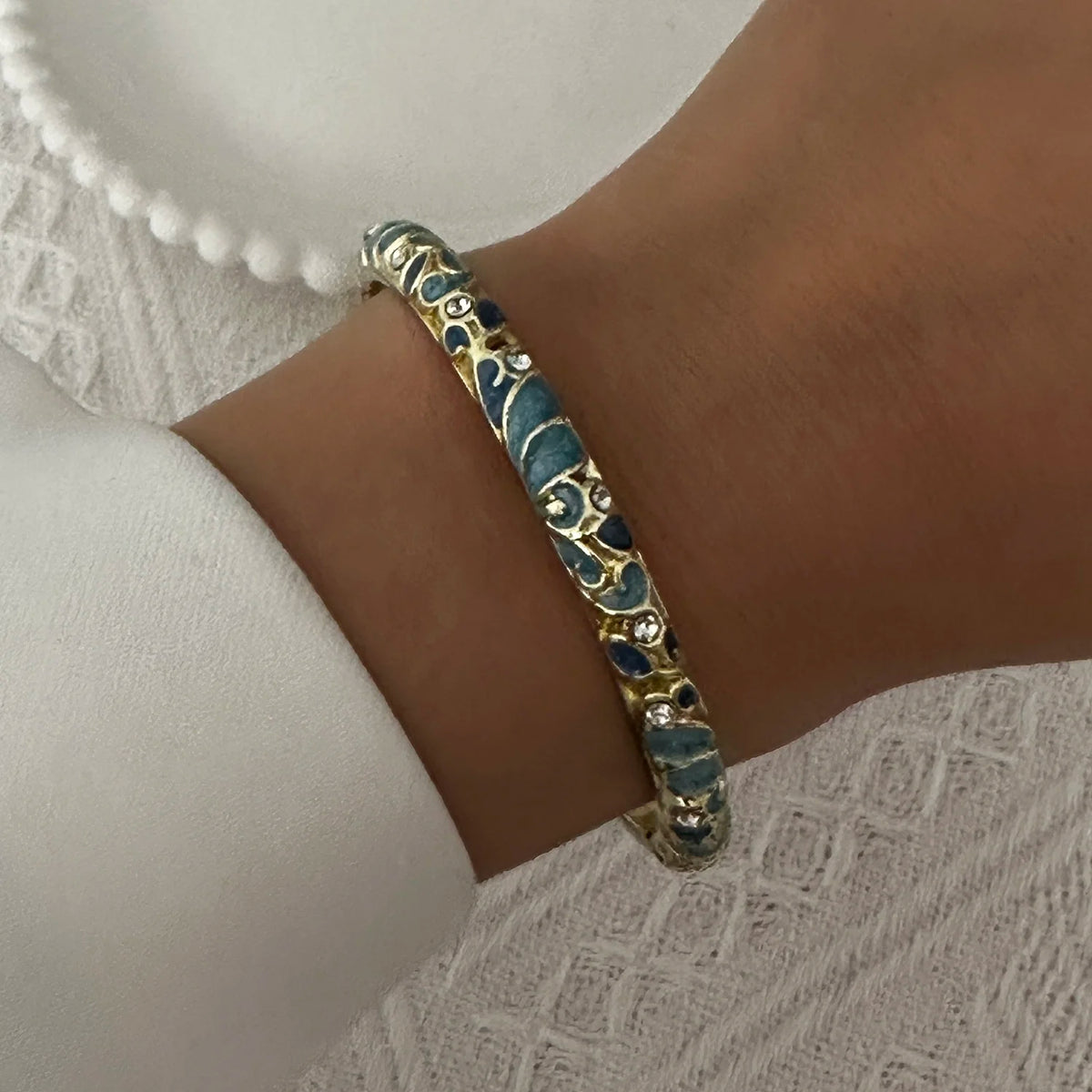 Enamel Flower Gold Bracelet