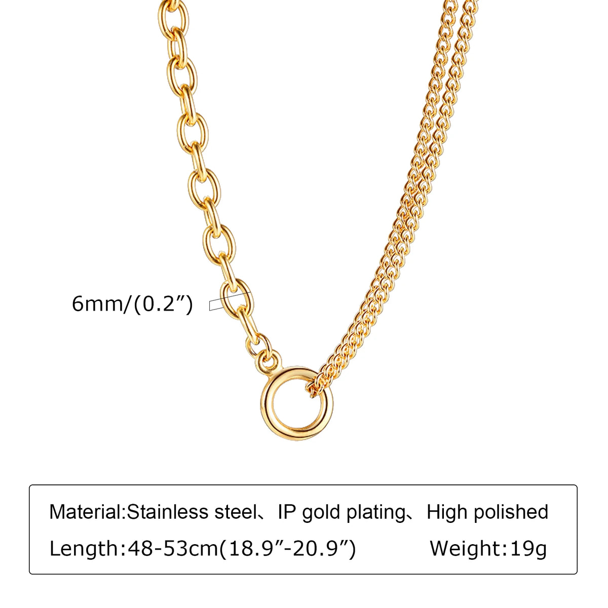 Chunky Gold Plated Link Necklace (stainless steel)