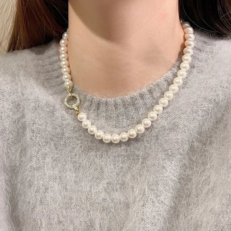 Imitation Pearl Beaded Necklace