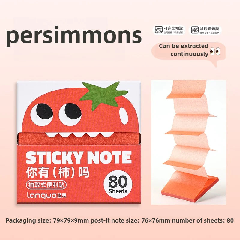 Pull-Out Dispenser Sticky Notes, 80 Sheets
