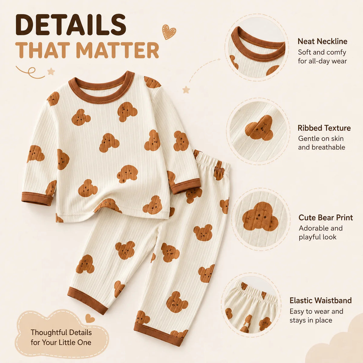 Baby Boys' Long Sleeve Pajama Set – Lightweight
