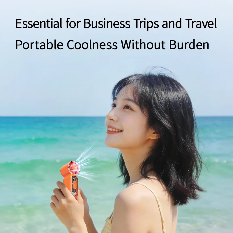 Super Mini Handheld Fan with Digital Display (USB Rechargeable)