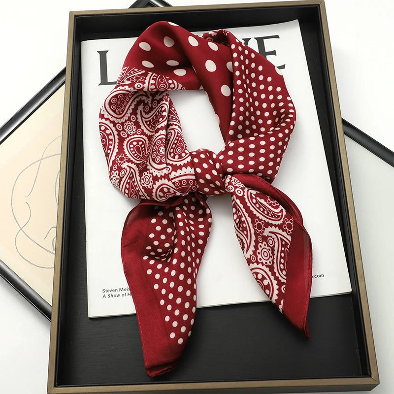Foulard pour femme 70X70cm mode 2025, imprimé, pashmina, foulard en soie, châle carré, bandeau décoratif, tour de cou, design de luxe, bandana