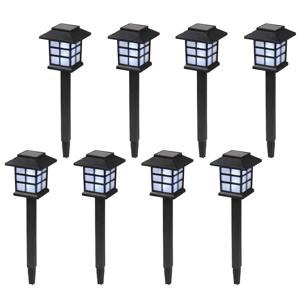 8-pack solar lantern path lights with light-sensor for garden