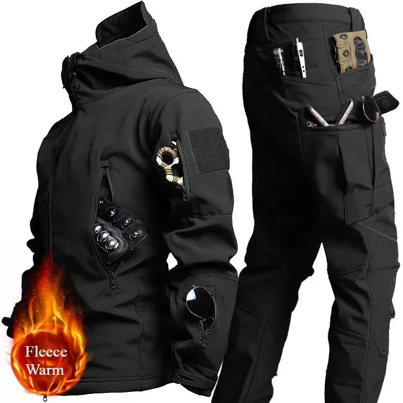 Men's Winter Soft Shell Tactical Set – Windproof, Waterproof