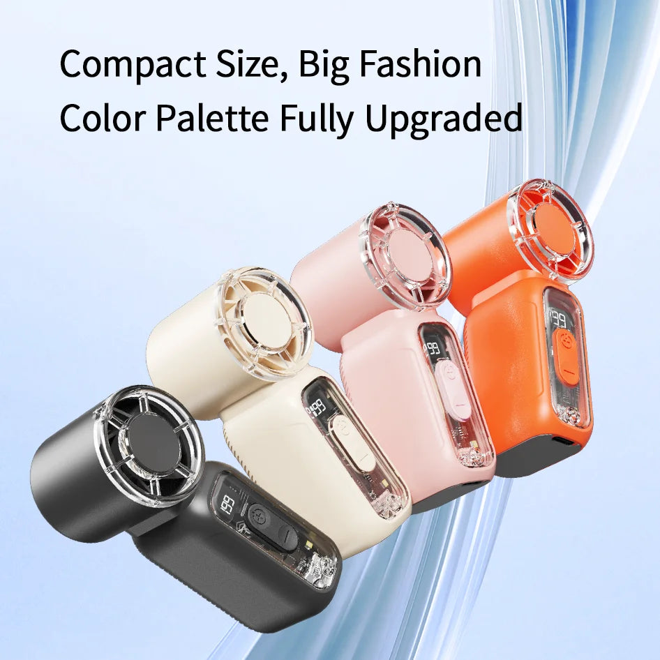 Super Mini Handheld Fan with Digital Display (USB Rechargeable)