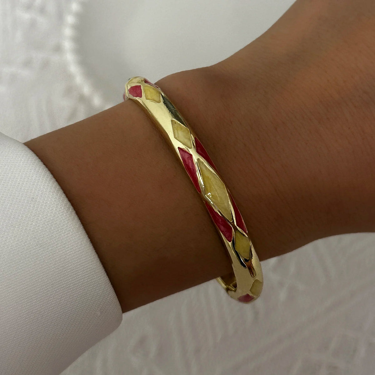 Enamel Flower Gold Bracelet