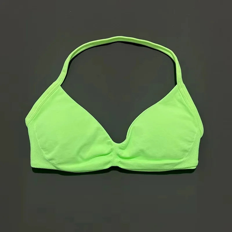 Soutien-gorge de sport dos nu à maintien élevé pour femme, haut de fitness sans couture, respirant, pour yoga, course et entraînement