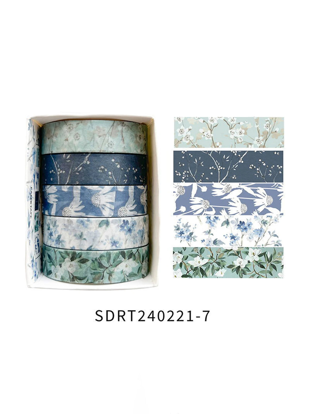 Romantic Flower Washi Tape (5 Rolls)