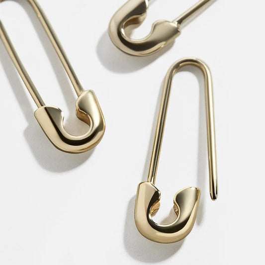 Safety Pin Leverback Earrings