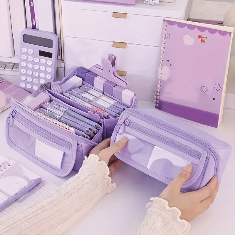 Multi-Compartment Pencil Case Organizer