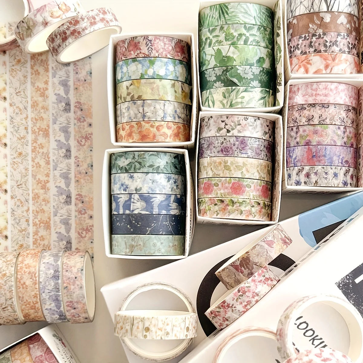 Romantic Flower Washi Tape (5 Rolls)