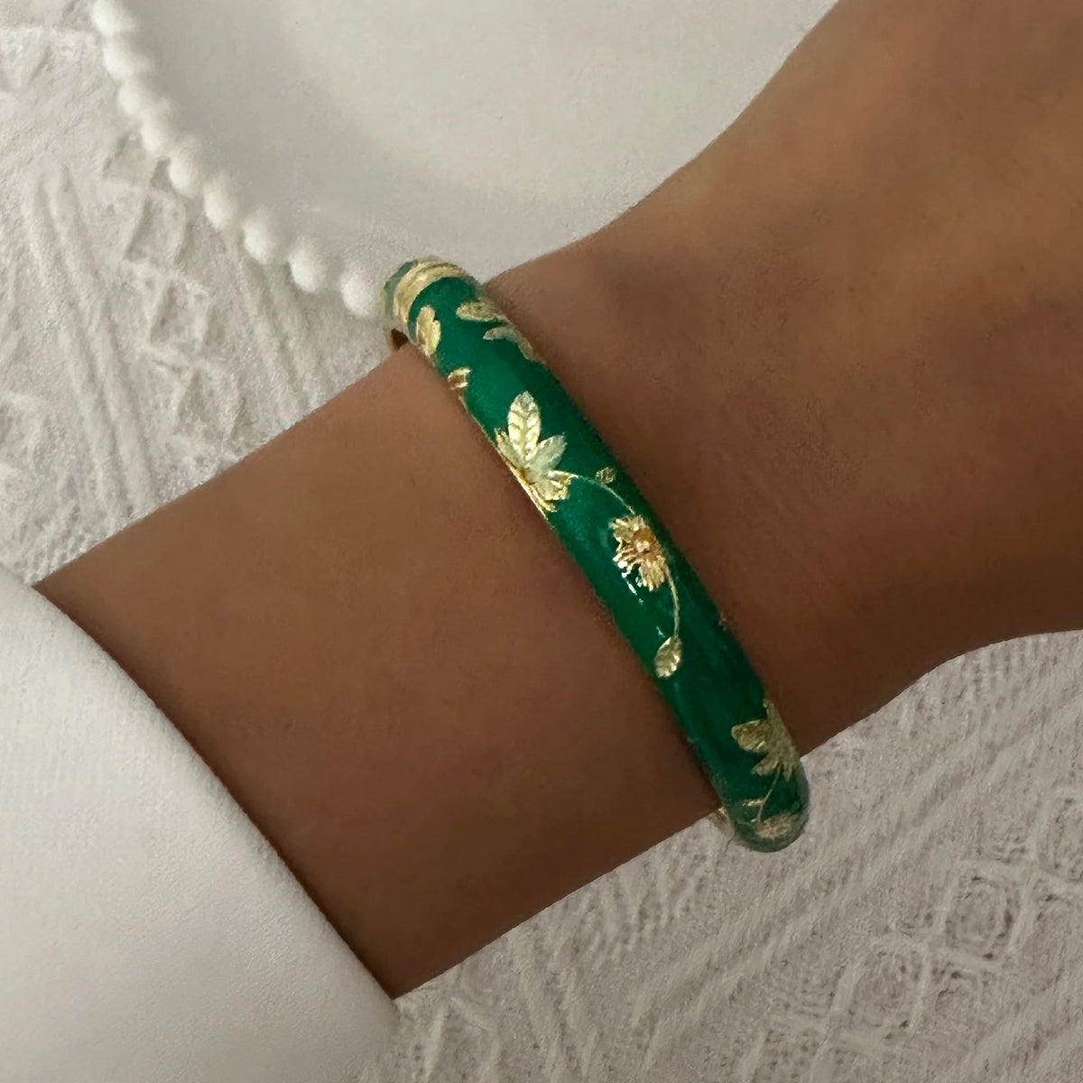 Enamel Flower Gold Bracelet