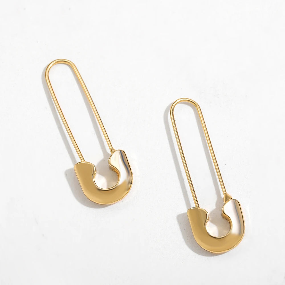 Safety Pin Leverback Earrings