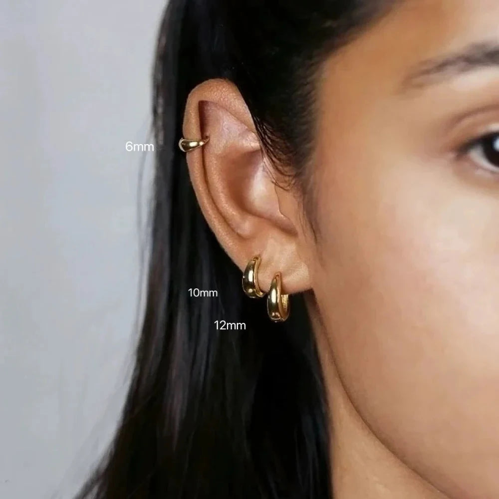 Stainless Steel Huggie Hoops