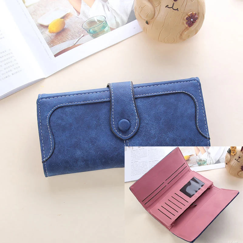 Women's Nubuck Leather RFID Clutch Wallet