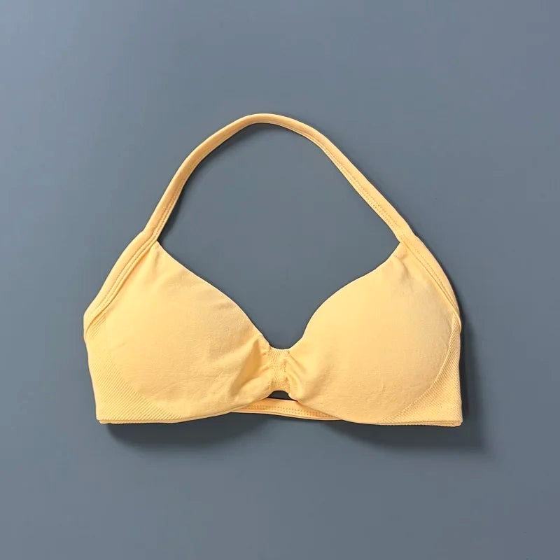 Soutien-gorge de sport dos nu à maintien élevé pour femme, haut de fitness sans couture, respirant, pour yoga, course et entraînement