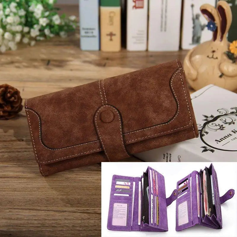 Women's Nubuck Leather RFID Clutch Wallet