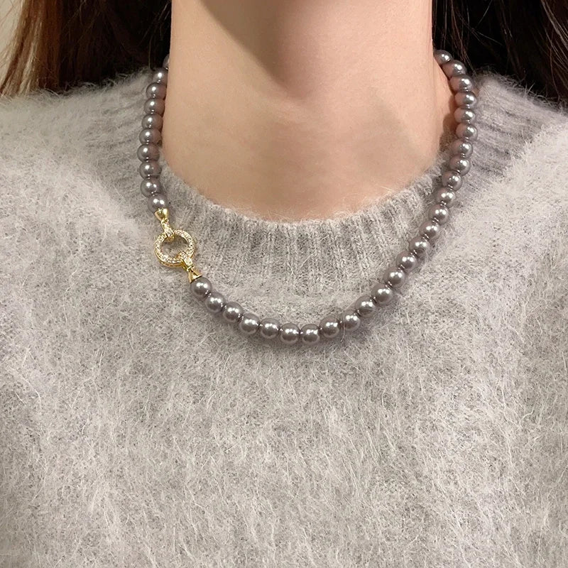 Imitation Pearl Beaded Necklace