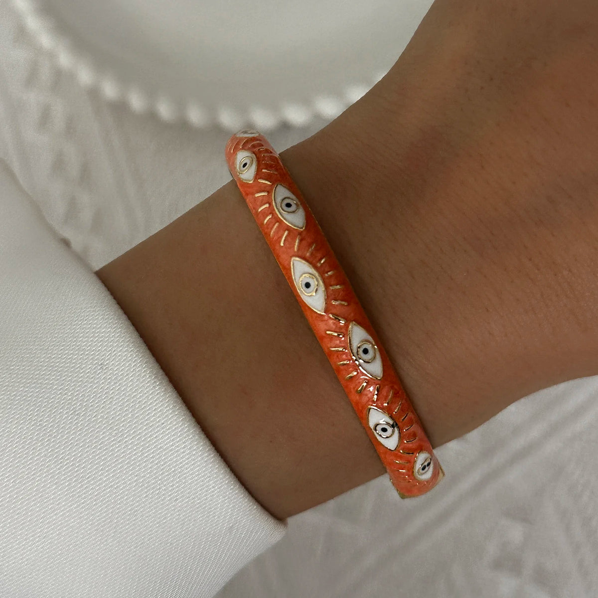 Enamel Flower Gold Bracelet