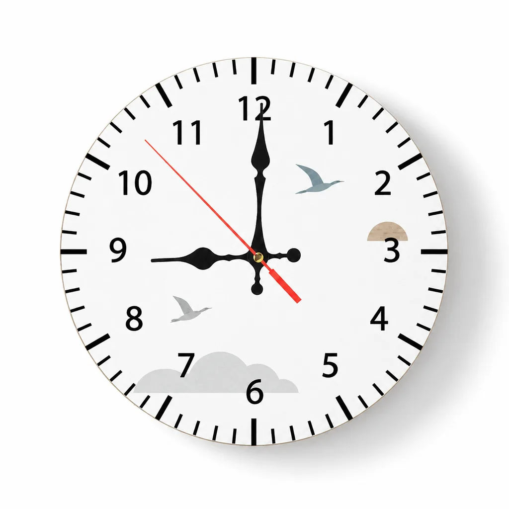 Nordische Wanduhr aus Holz