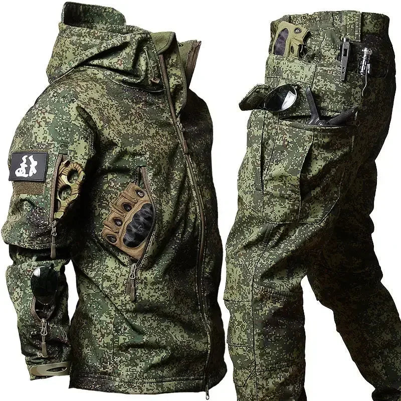 Men's Winter Soft Shell Tactical Set – Windproof, Waterproof