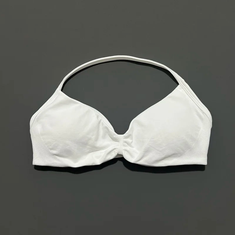 Soutien-gorge de sport dos nu à maintien élevé pour femme, haut de fitness sans couture, respirant, pour yoga, course et entraînement
