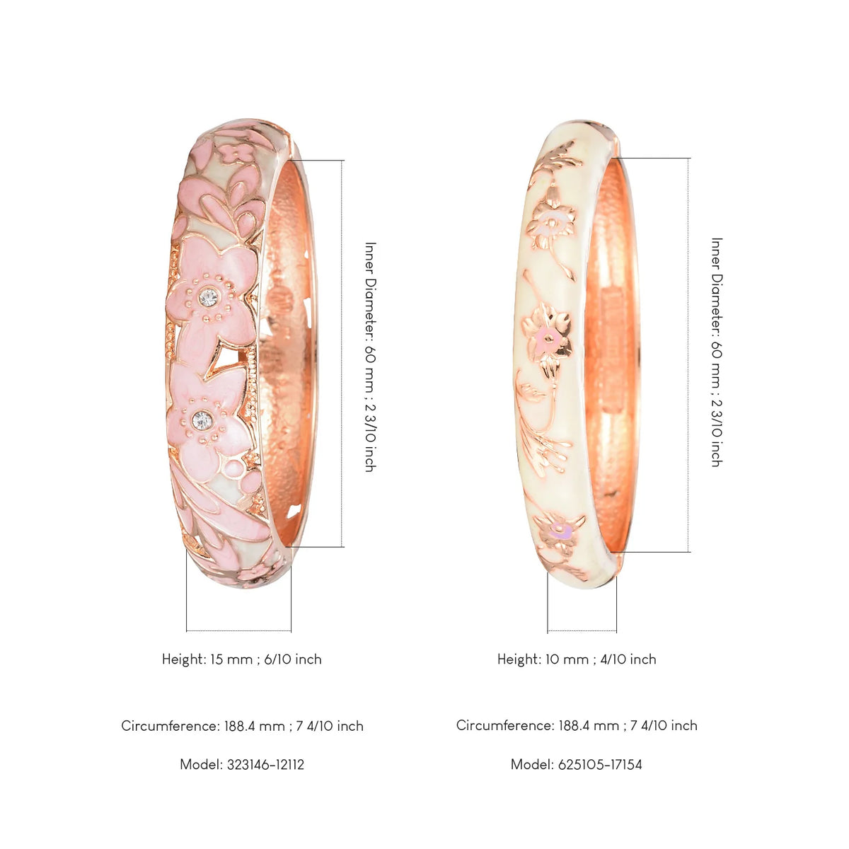 Double Enamel Bangle Bracelet Set