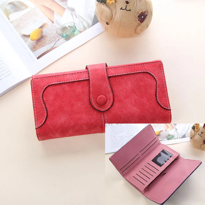 Women's Nubuck Leather RFID Clutch Wallet