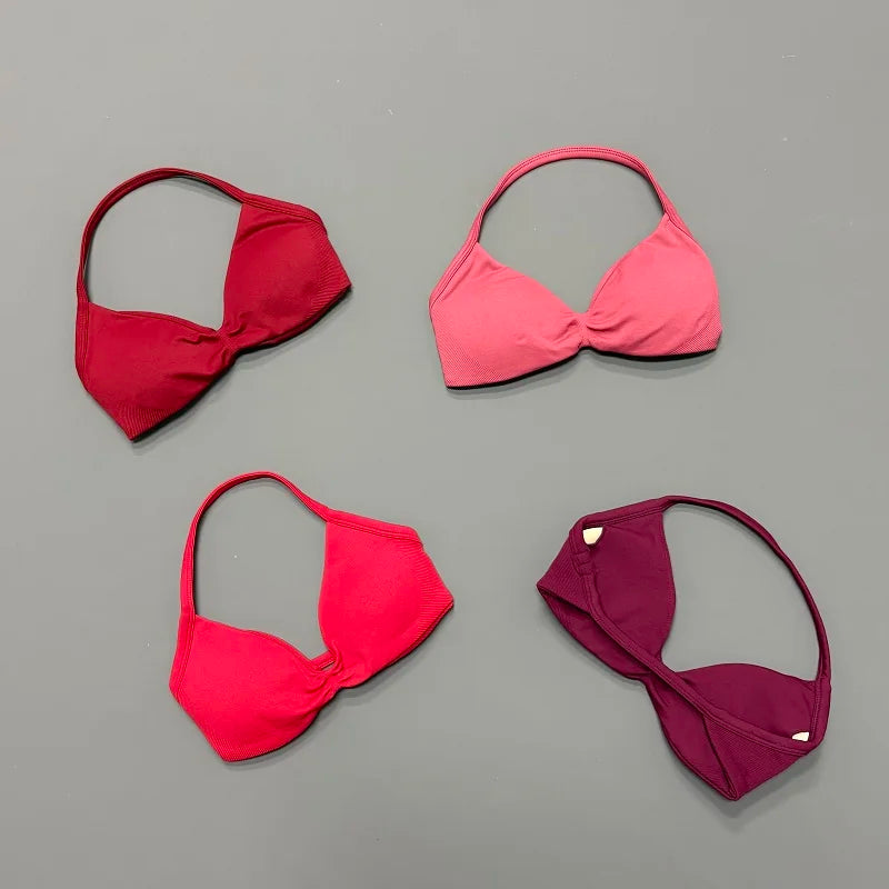 Soutien-gorge de sport dos nu à maintien élevé pour femme, haut de fitness sans couture, respirant, pour yoga, course et entraînement