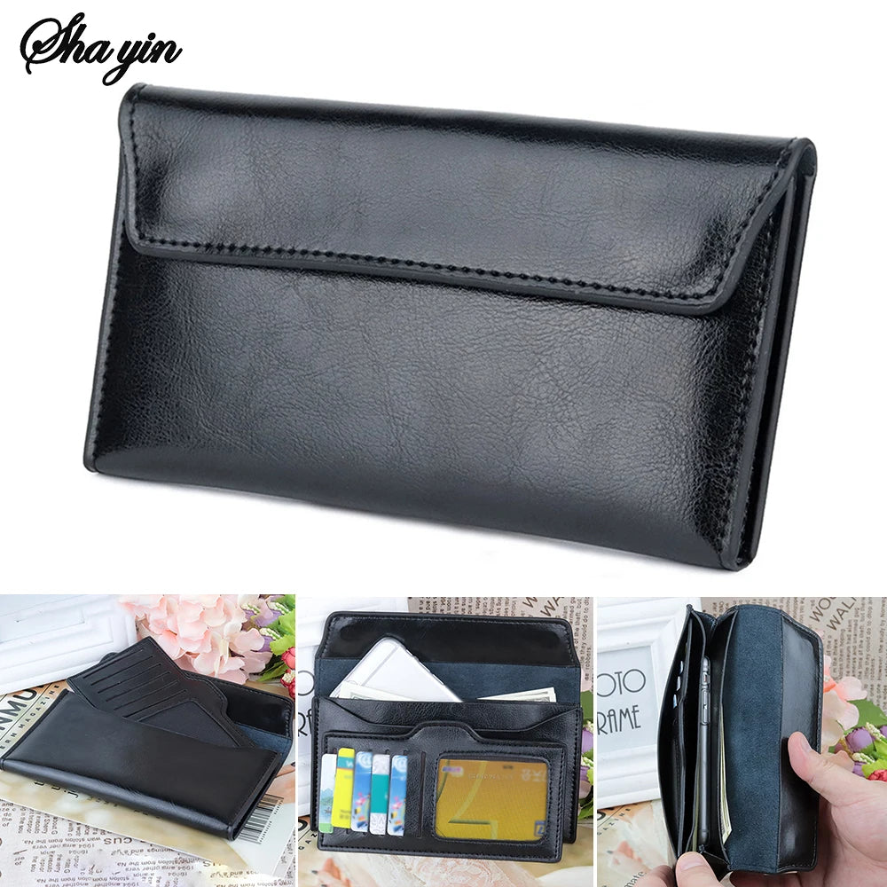 Women's Ultra-Thin Leather Long Wallet