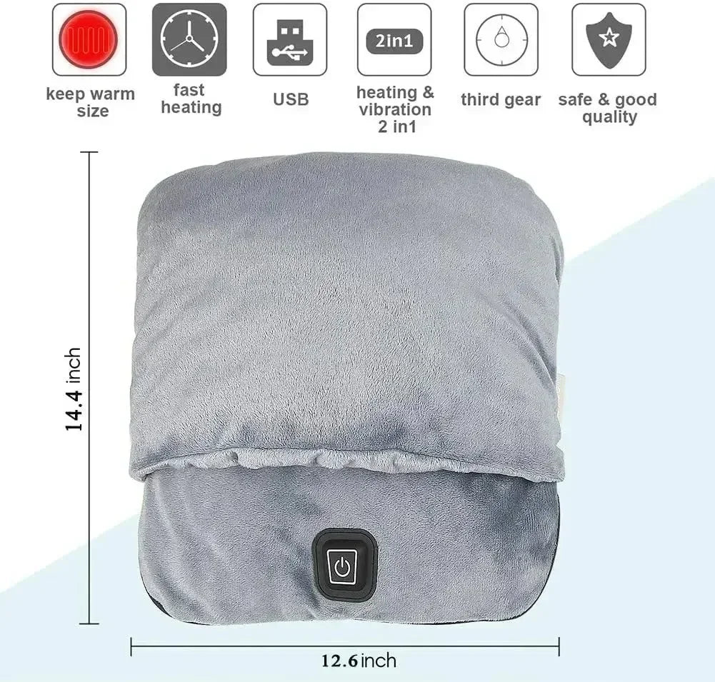 USB Heated Foot Warmer — Plush Cozy Feet Heater for Home, Office & Car