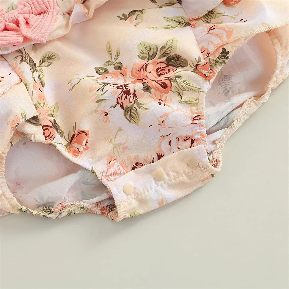Baby Girls' Cotton Ruffle Sleeve Dress – Floral, Princess