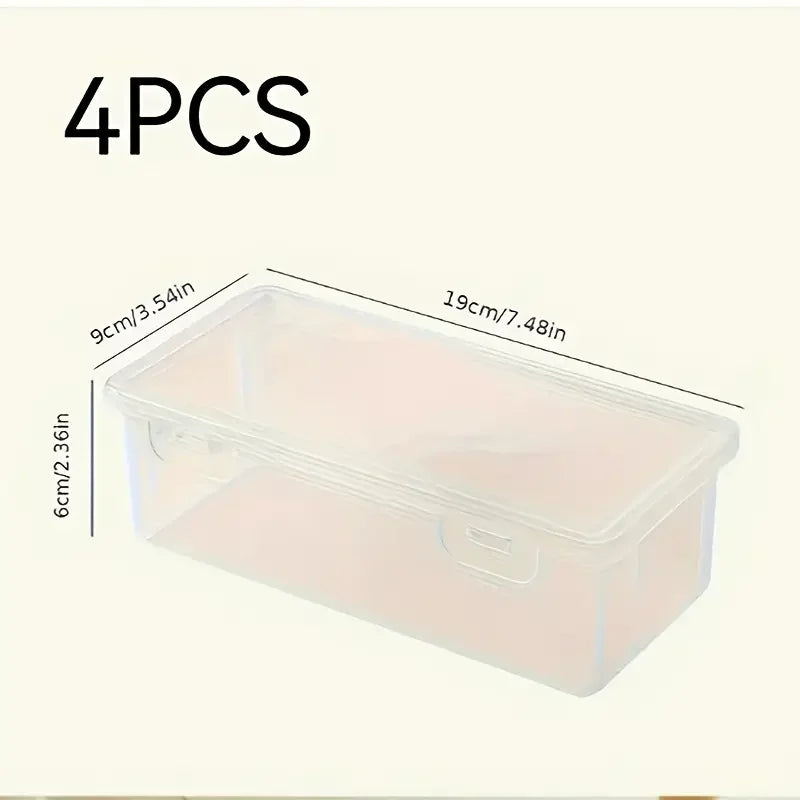 Transparent Storage Boxes with Lids, 4-Pack