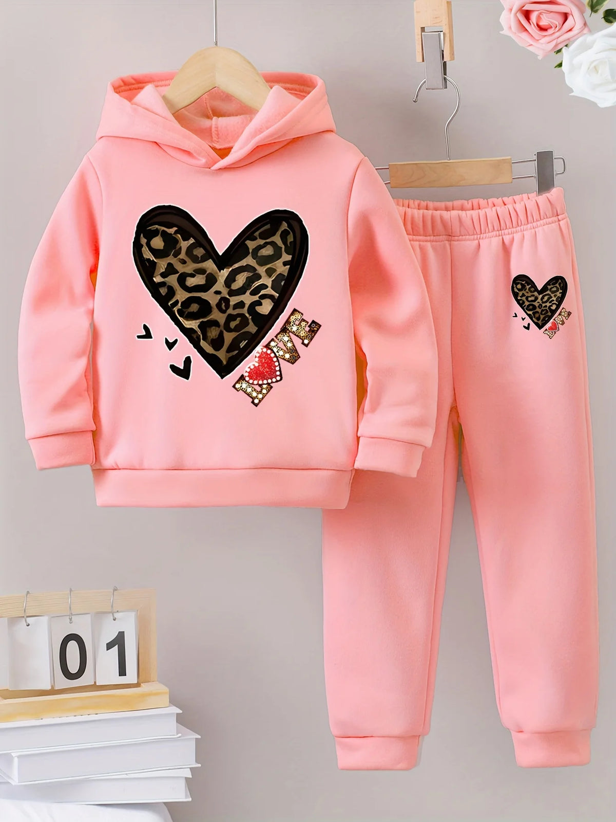 Girls' 2-Piece Fall/Winter Fleece Set – Hoodie & Tracksuit