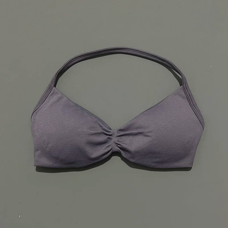 Soutien-gorge de sport dos nu à maintien élevé pour femme, haut de fitness sans couture, respirant, pour yoga, course et entraînement