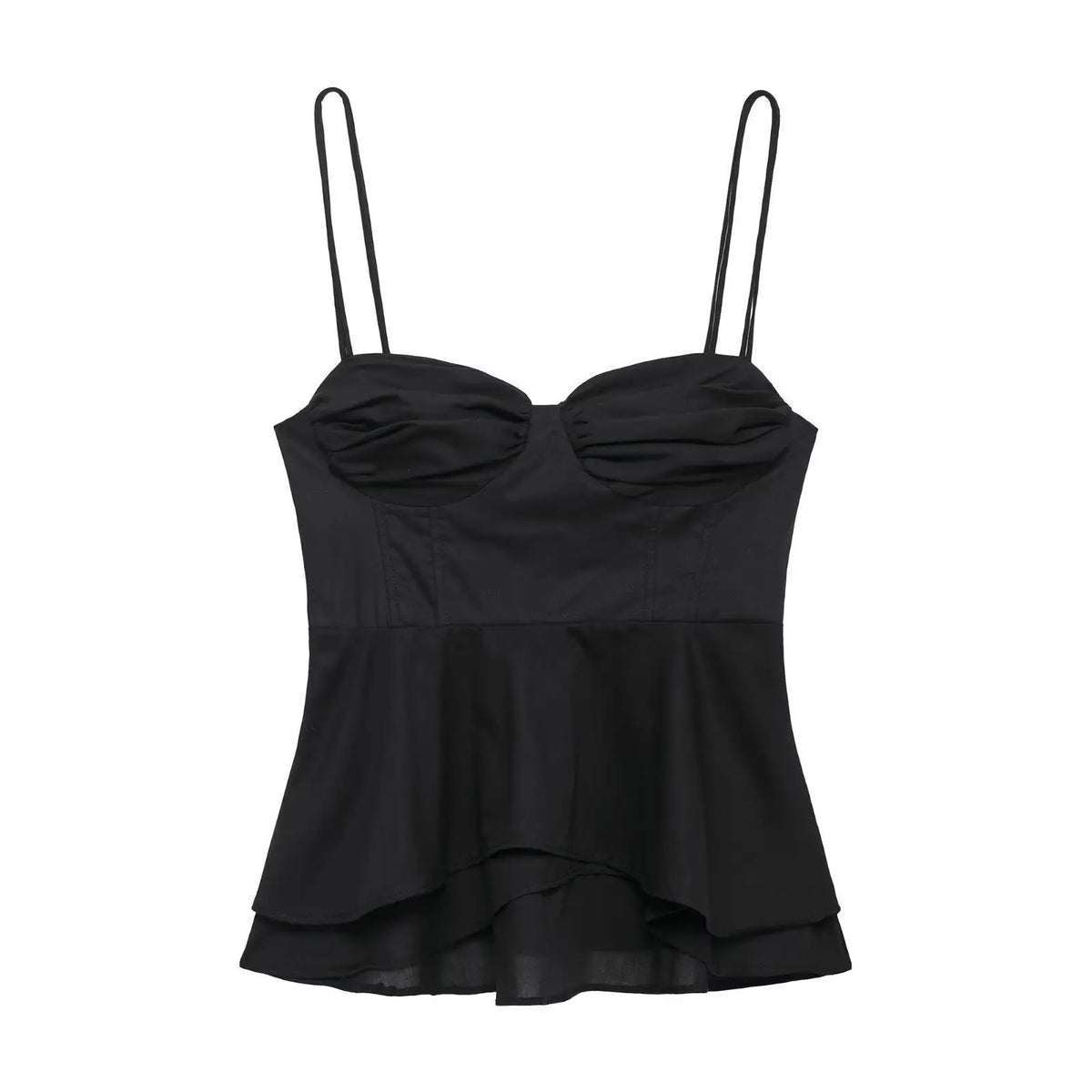 Women's Black Corset Crop Top – Backless Camisole