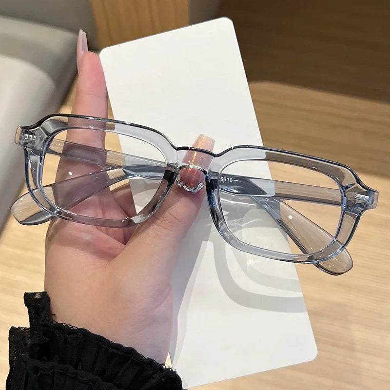 Lunettes anti-lumière bleue unisexe pour hommes et femmes, lunettes d'ordinateur rétro carrées avec rivets, monture transparente anti-lumière bleue