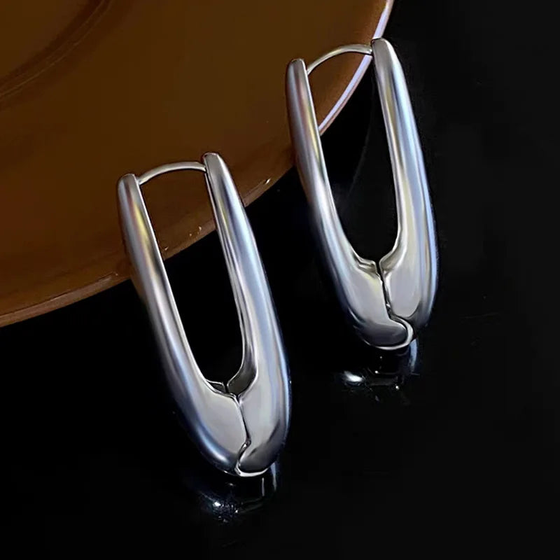 Boucles d'oreilles pendantes vintage en métal en forme de goutte d'eau, style européen et américain, pour femmes et filles, boucles d'oreilles longues double épaisseur, bijoux fantaisie imposants, cadeau