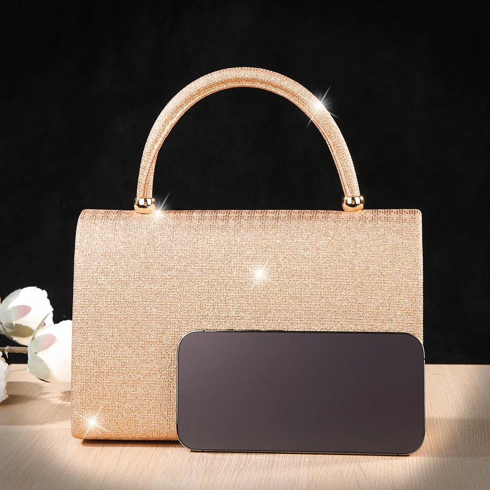 Golden Metallic Buckle Cocktail Bag