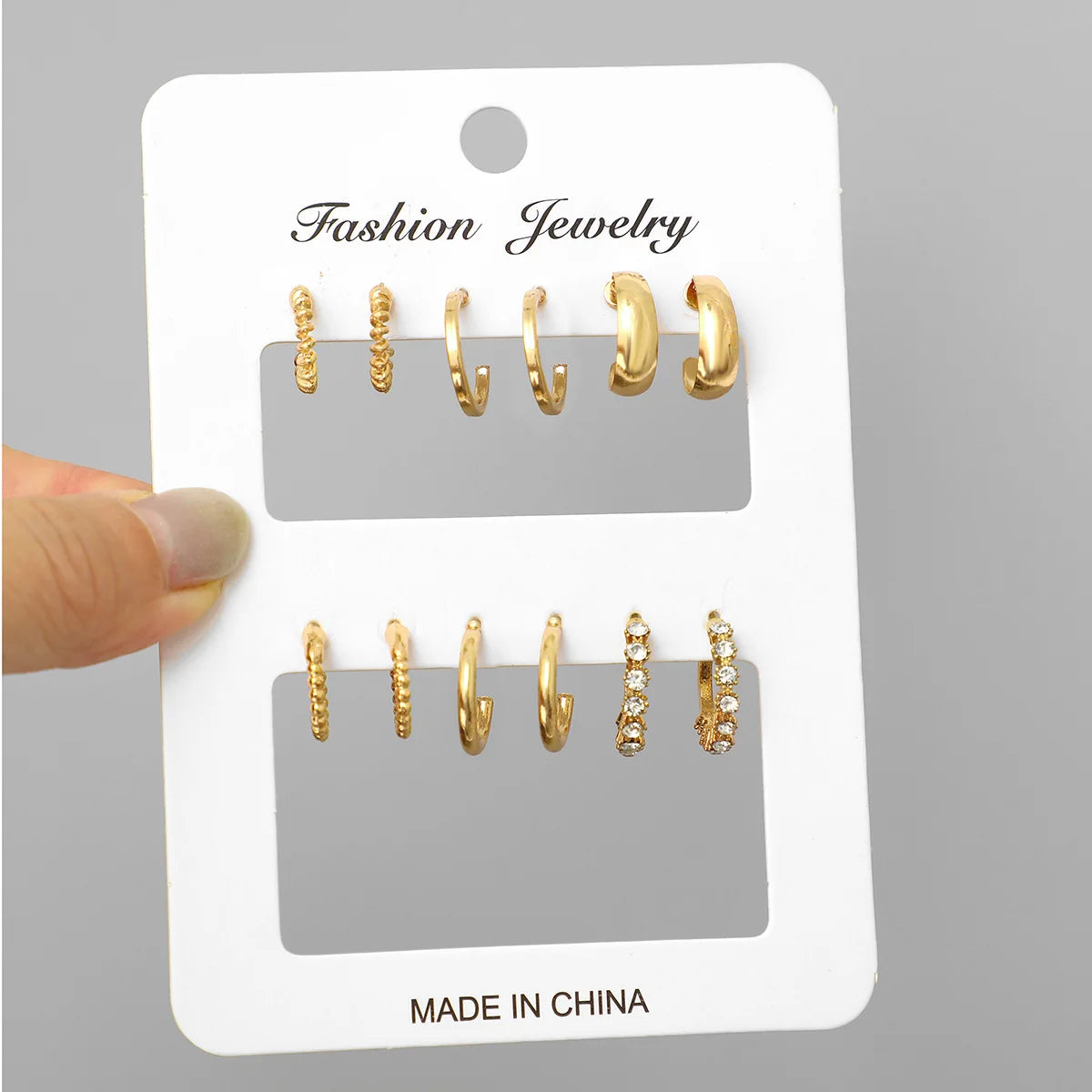 6-tlg. Edelstahl-Wassertropfen-Creolen-Set für Damen, europäischer und amerikanischer minimalistischer glatter Kreis-Ohrring-Schmuck