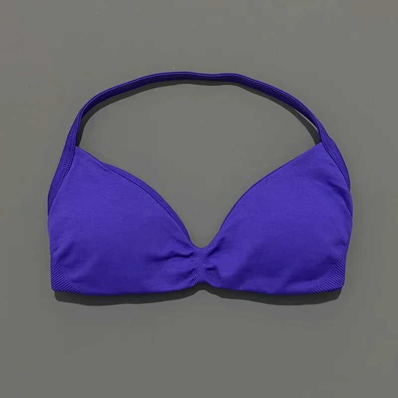 Soutien-gorge de sport dos nu à maintien élevé pour femme, haut de fitness sans couture, respirant, pour yoga, course et entraînement