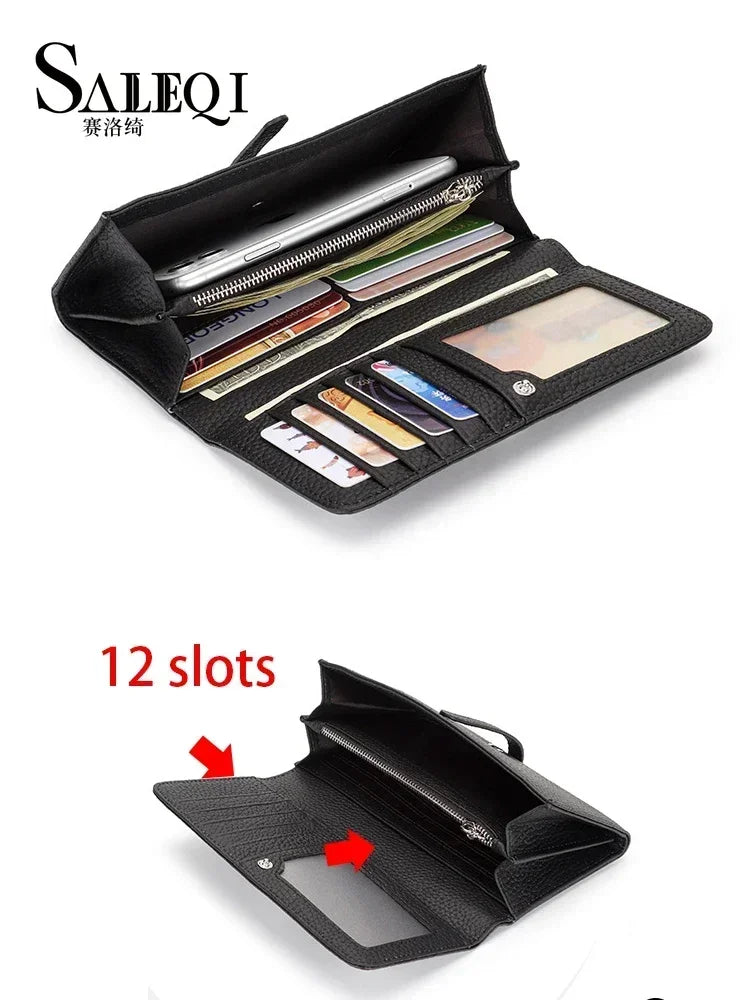 Women's Genuine Leather Long Clutch Wallet