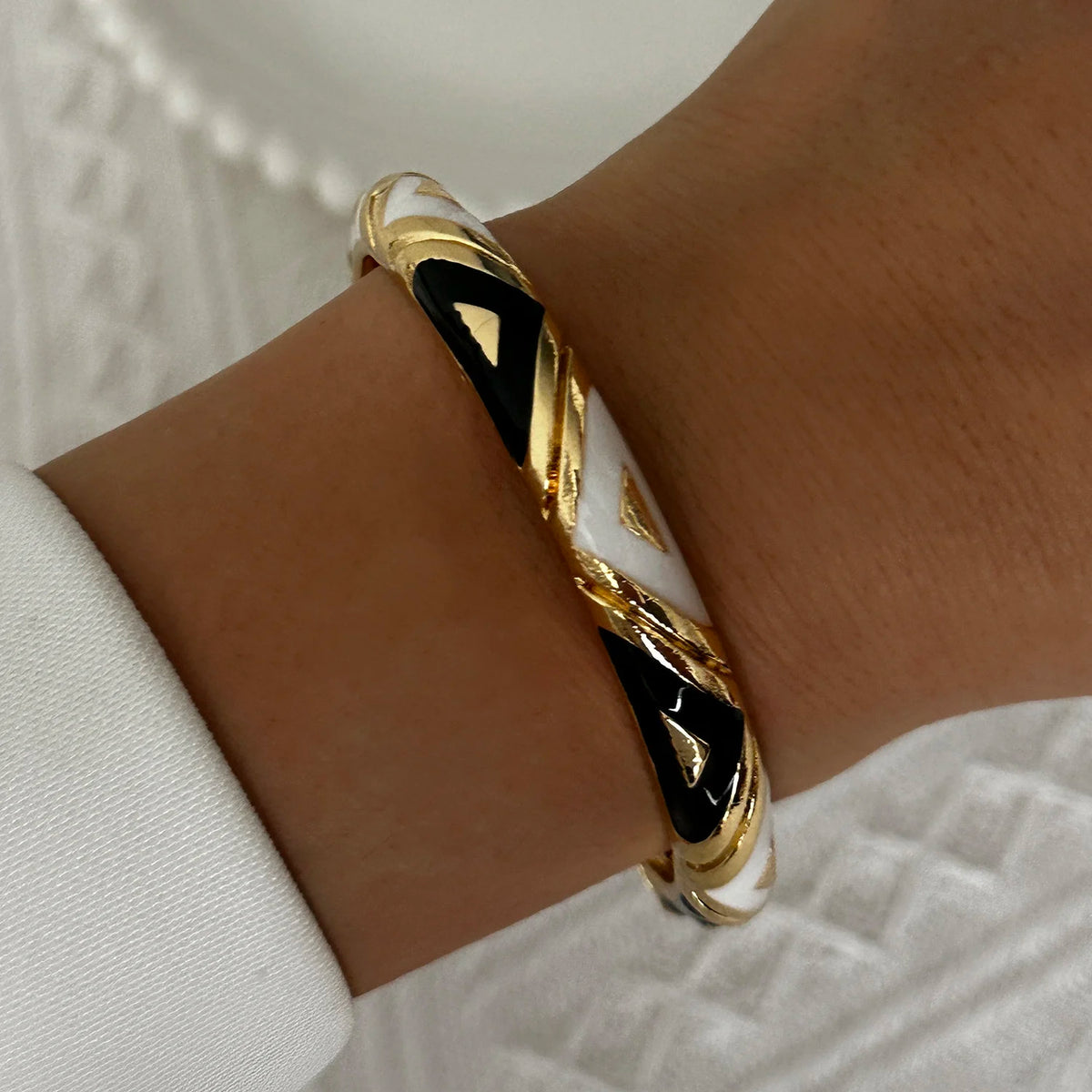 Enamel Flower Gold Bracelet
